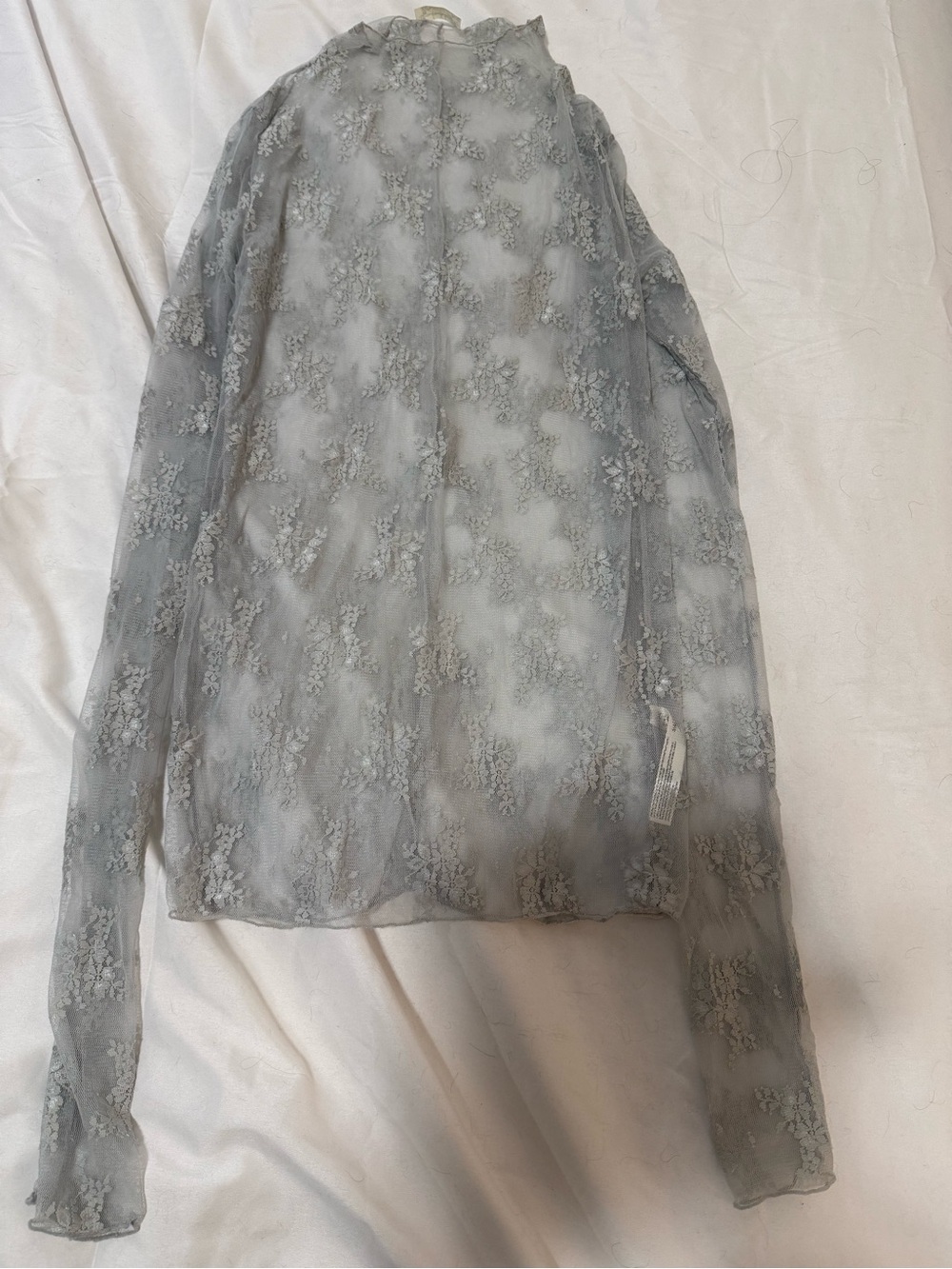 Free People Sheer Gray Silver Layering Top